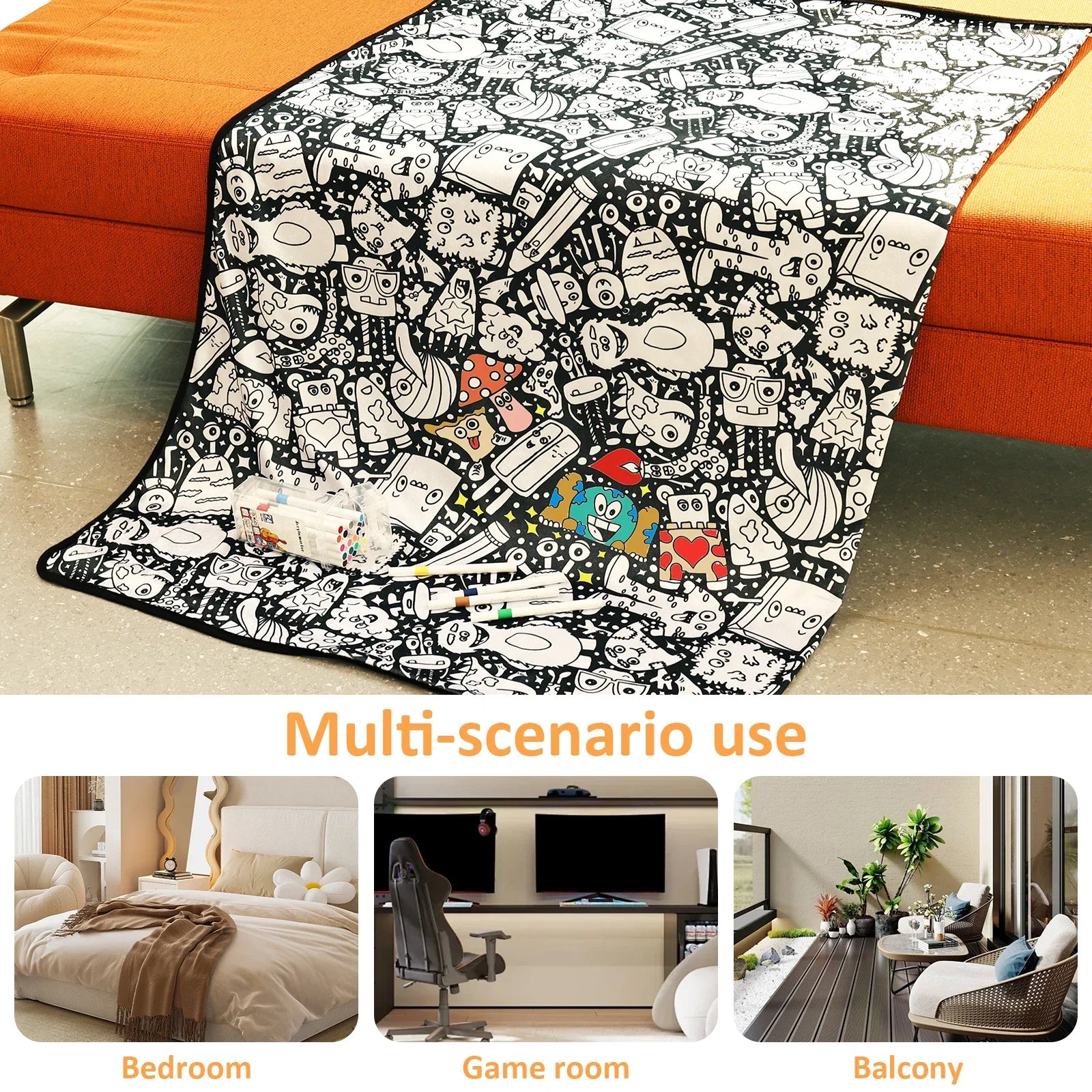 ColorMe Blanket – DIY 24-Marker Coloring Throw